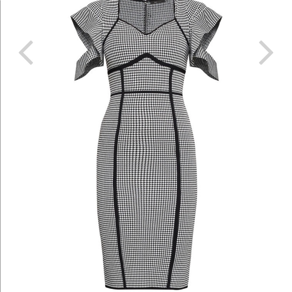 BCBG Houndstooth Jacquard Sheath Dress